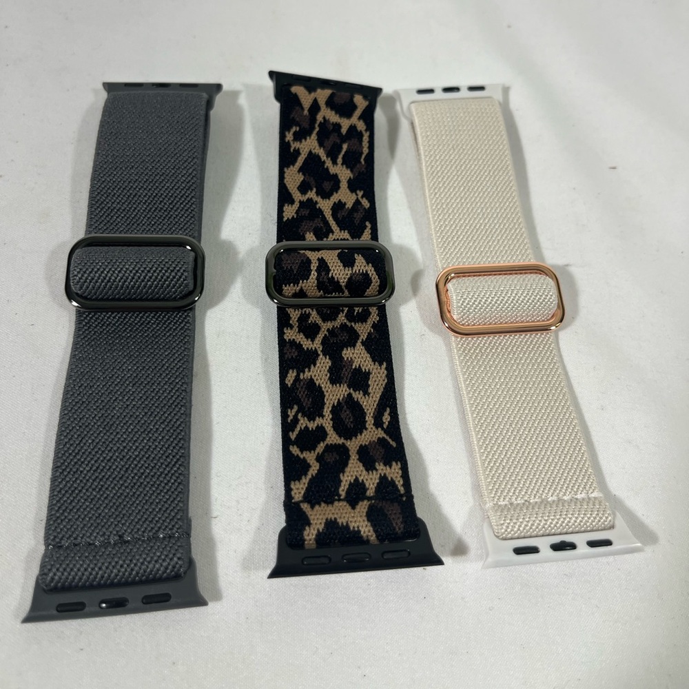MALEDAN APPLE WATCH STRETCH BANDS COMPATIBLE 38, 40, 41, 42MM SET OF 3 NEW